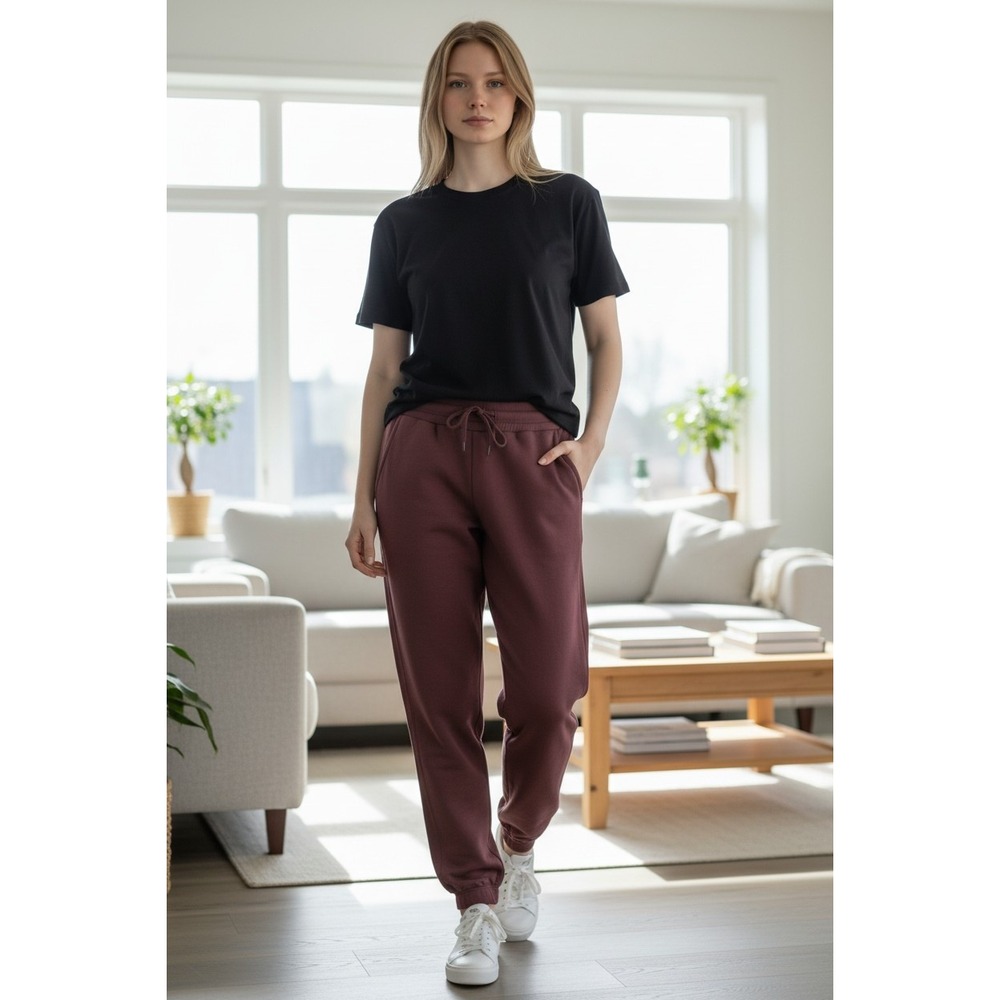 Athleta Terracotta Joggers Burgundy High Rise Sweatpants Womens Small‎